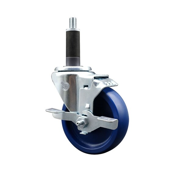 4'' Solid Poly Swivel 1'' Expanding Stem Caster with Brake